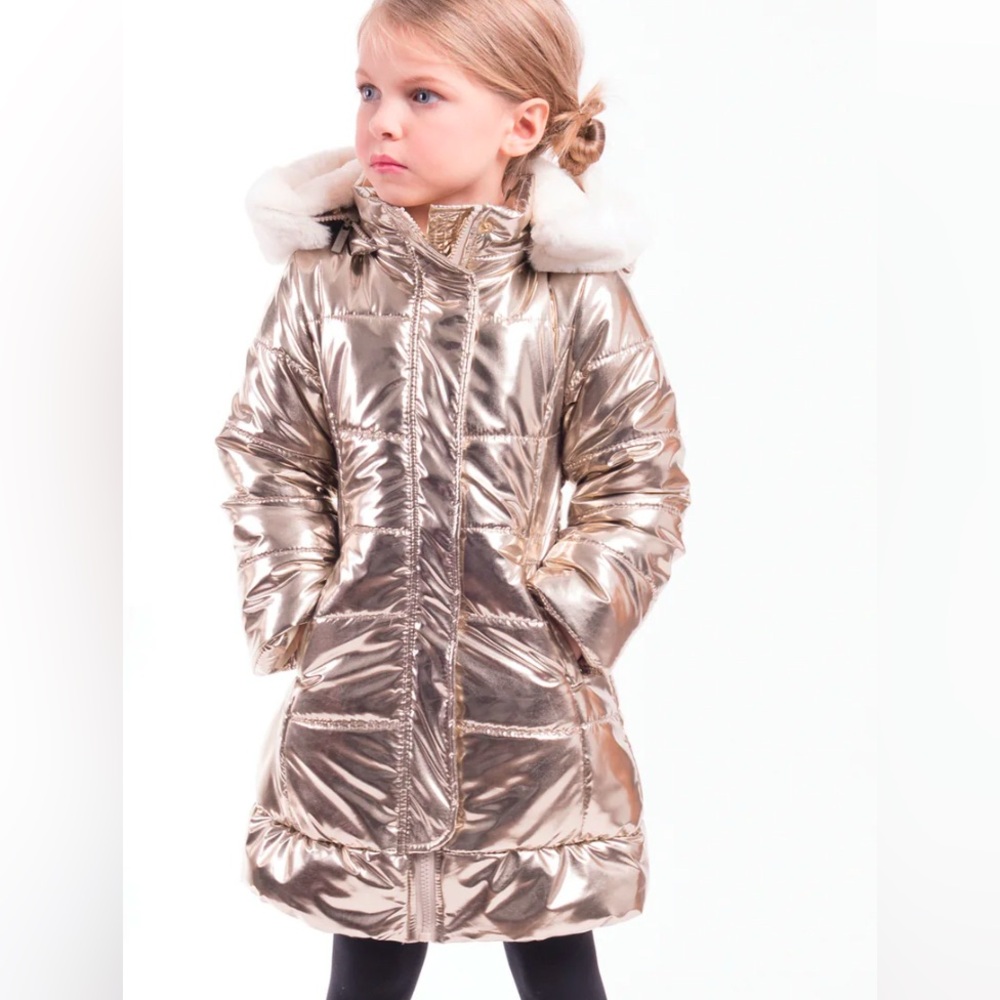 Imoga gold girl winter coat jacket size 5